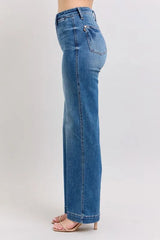 Judy Blue Full Size High Waist Contrast Thread Straight Plus Size OutfitFlow