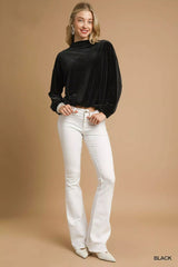 Umgee Ribbed Drawstring Hem Knit Top OutfitFlow