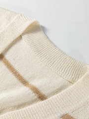 Striped Button-Down Sweater Vest OutfitFlow