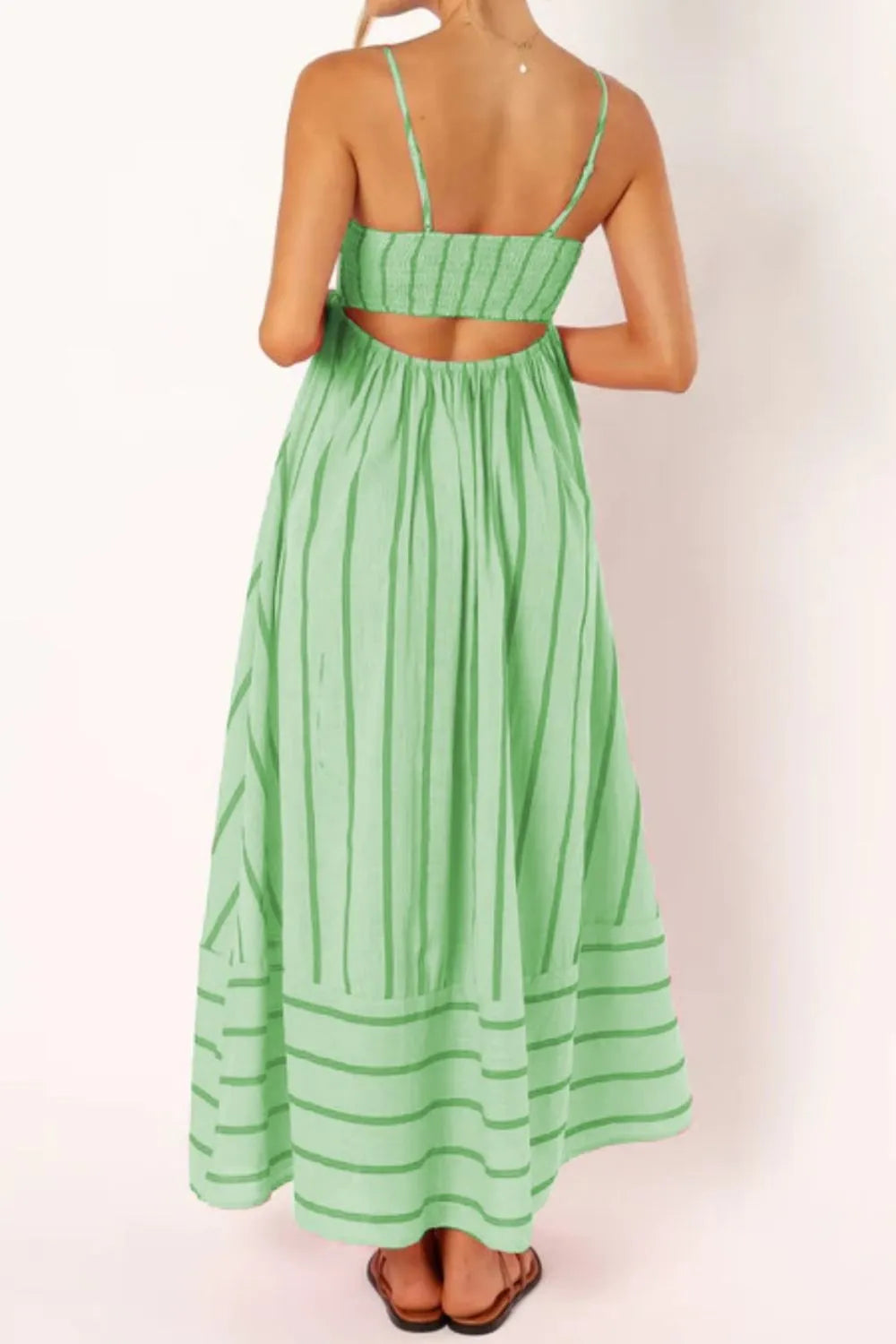 Striped Square Neck Cami Dress OutfitFlow