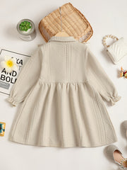 Children's Ruffled Bow Collared Neck Dress OutfitFlow