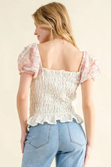 And The Why Embellishment Sleeve Smocked Top OutfitFlow