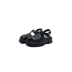 Round Toe Platform Sandals Black OutfitFlow