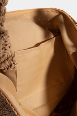 Fame Braided Handle Rectangular Straw Hand Bag OutfitFlow