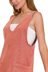 Zenana Washed Adjustable Strap Denim Overall Dress OutfitFlow
