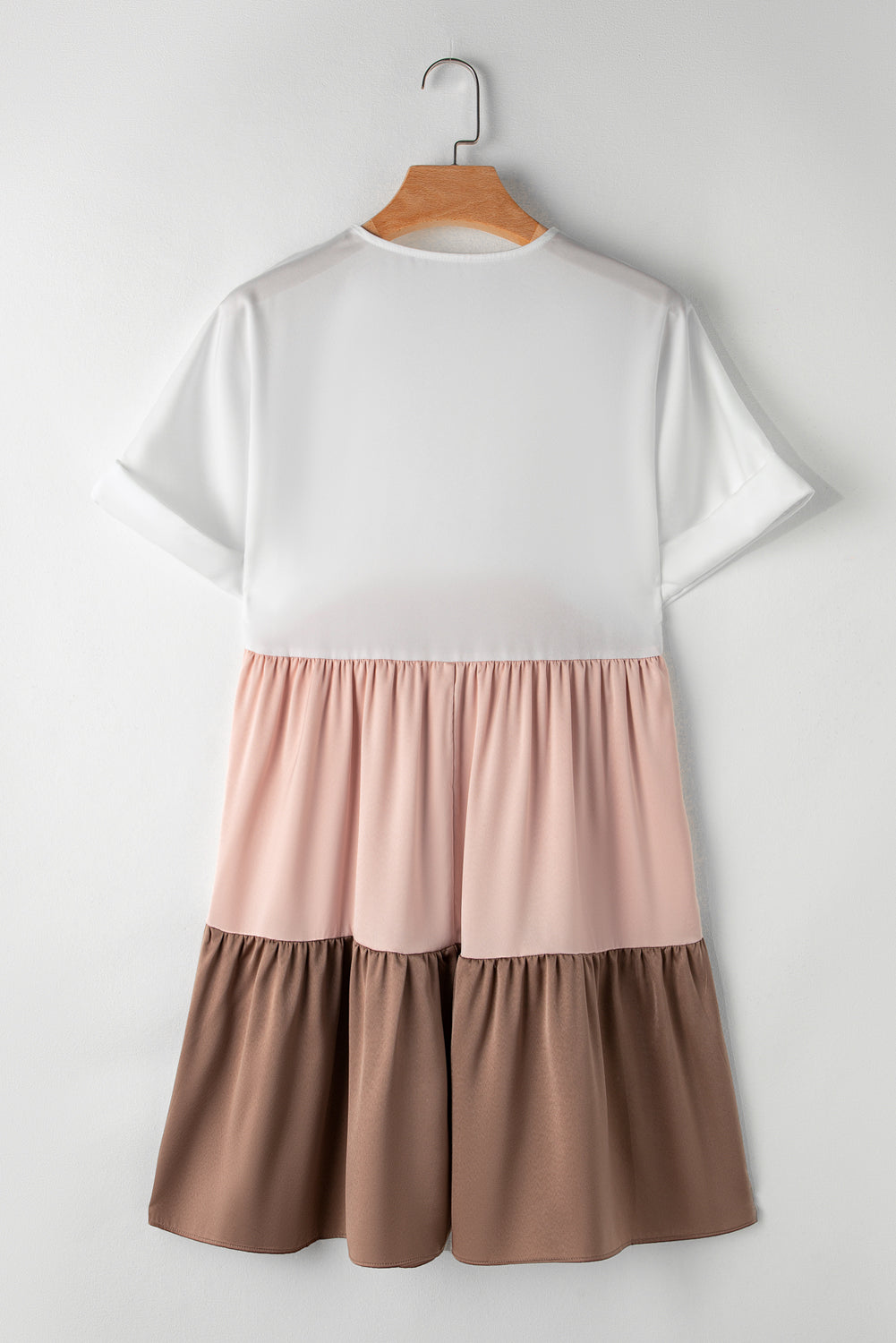 Color Block Short Sleeve Mini Dress OutfitFlow