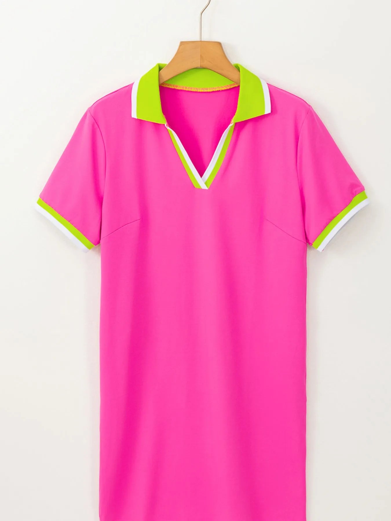 Contrast Trim Short Sleeve T-shirt Dress OutfitFlow