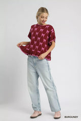 Umgee Bow Knit Ruffle Sleeve Sweater Trendsi