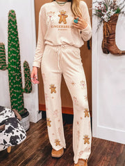 GINGERBREAD BAKERY Christmas Long Sleeve Top and Pants 2pcs Set OutfitFlow