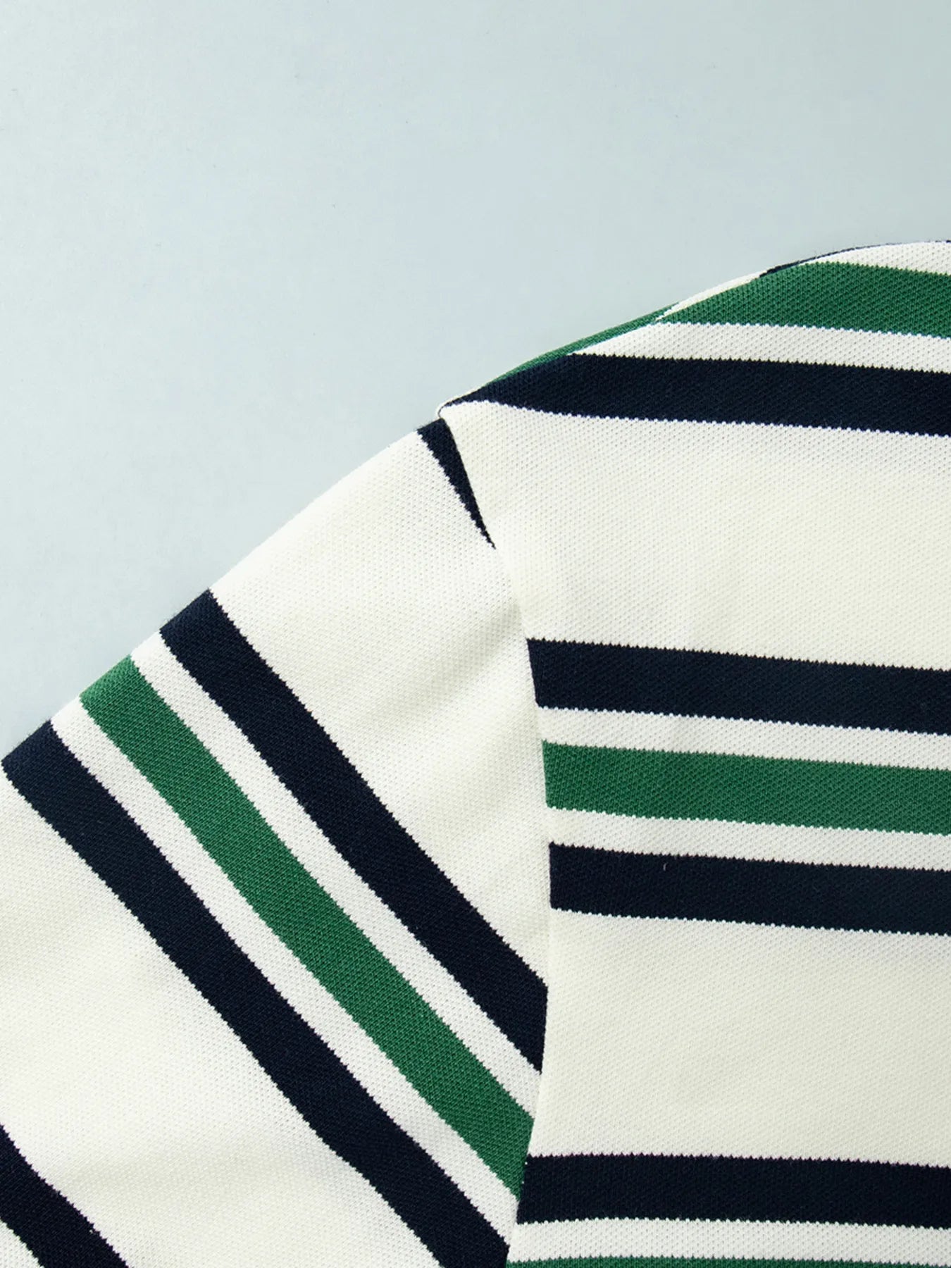 Striped Polo T-Shirt with Contrast Collar OutfitFlow