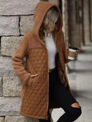 Outfit Flow - Texture Zip Up Long Sleeve Hooded Coat