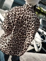 Outfit Flow - Leopard Open Front Long Sleeve Outerwear