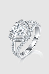 Outfit Flow - 1 Carat Moissanite 925 Sterling Silver Heart Ring