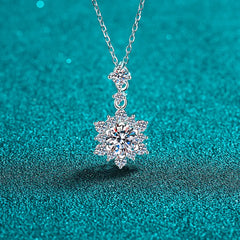 1 Carat Moissanite Zircon 925 Sterling Silver Necklace OutfitFlow