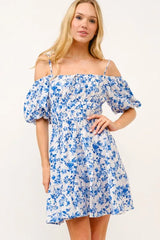 And The Why Off Shoulder Bubble Sleeve Dress OutfitFlow