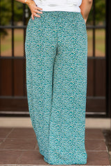 Outfit Flow - Plus Size Ditsy Floral Wide Lag Pants