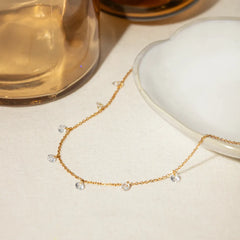 Stainless Steel Rhinestone Pendant Necklace OutfitFlow