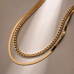 18K Gold-Plated Double Layered Necklace OutfitFlow
