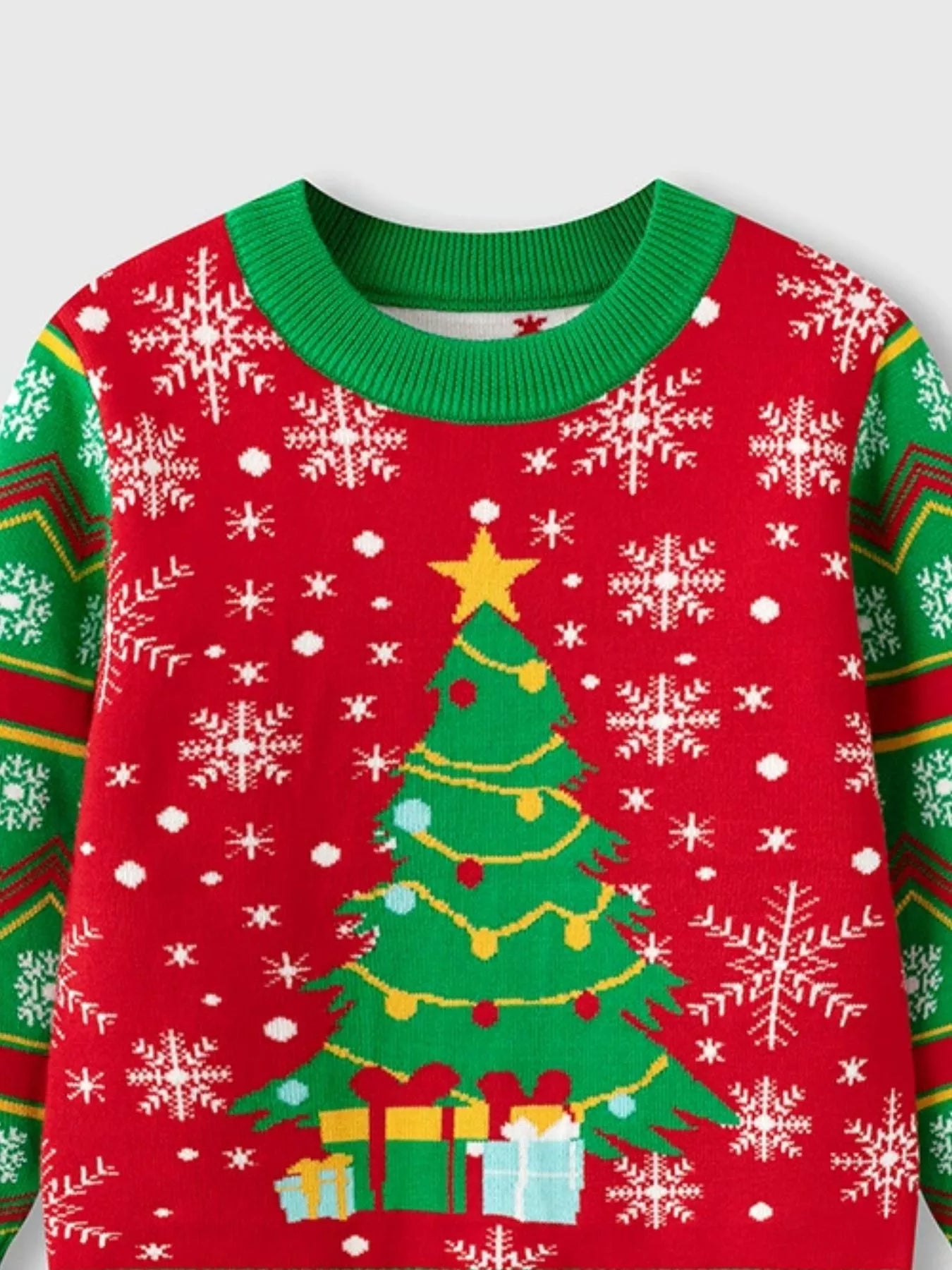 Children's Christmas Tree Round Neck Sweater OutfitFlow