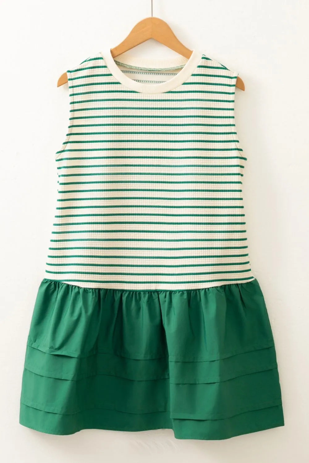 Stripe Woven Sleeveless Mini Dress OutfitFlow