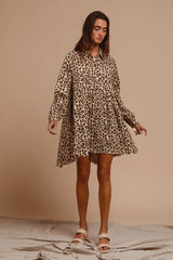 BiBi Washed Denim Button Down Dress with Side Pocket OutfitFlow
