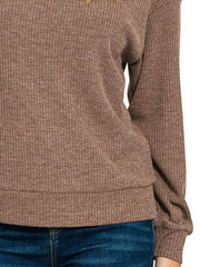 Zenana Ribbed Long Sleeve Hoodie OutfitFlow