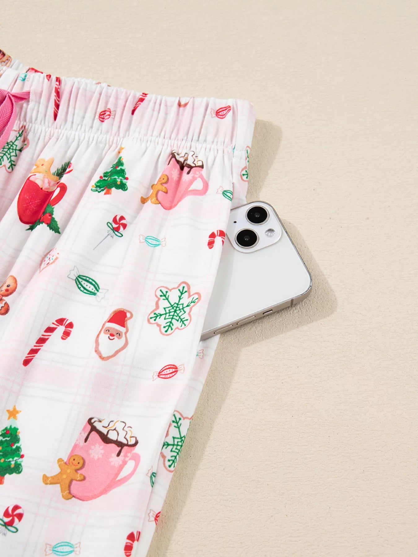 Christmas Spirit Cute Holiday Print Short Sleeve Shirt and Pants 2pcs Pajama Set OutfitFlow