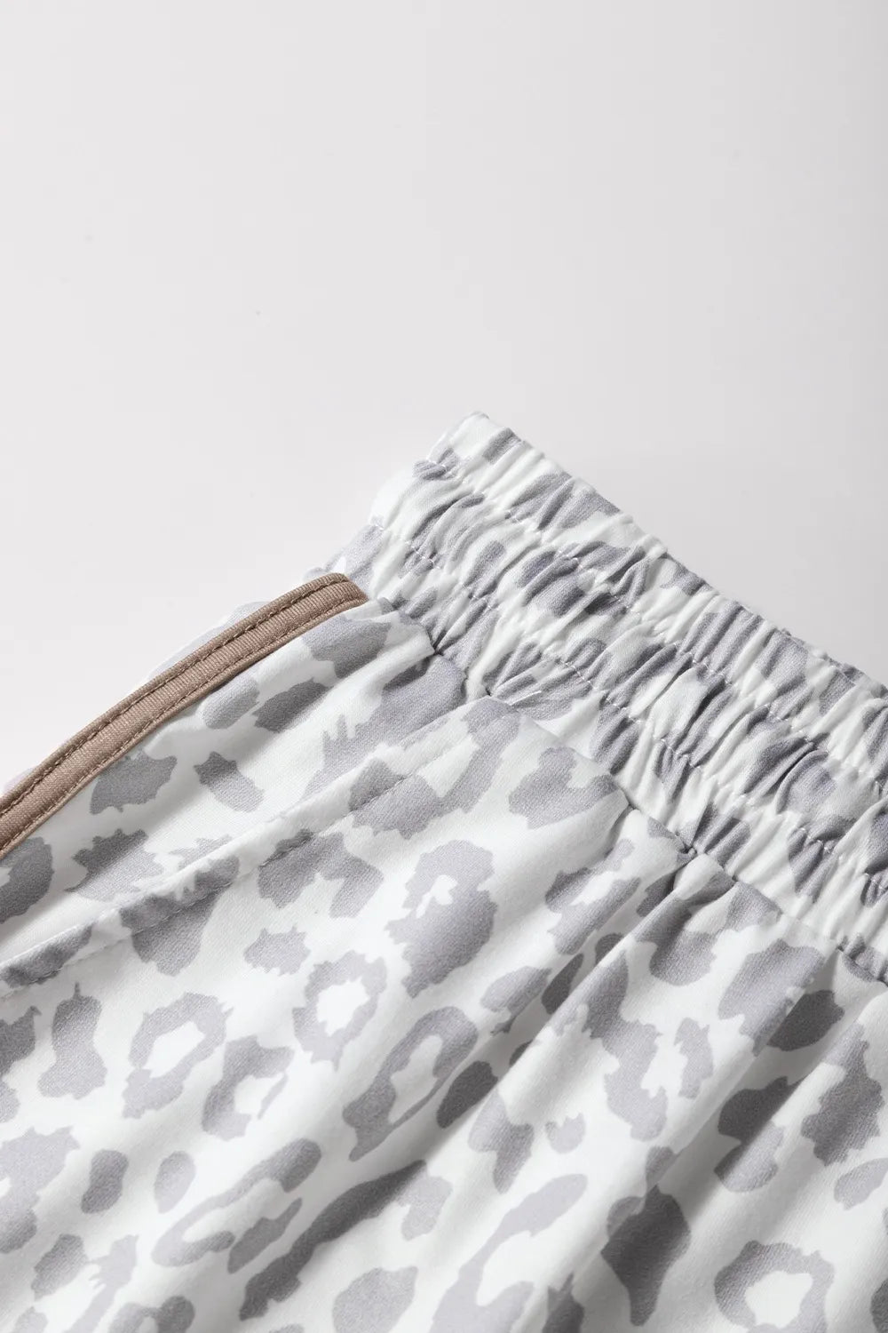 Leopard Print Drawstring Casual Shorts OutfitFlow
