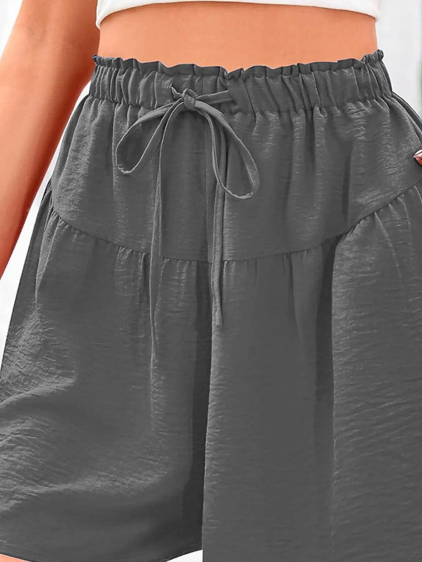 Full Size Casual Drawstring High Waist Relaxed Shorts Plus Size OutfitFlow