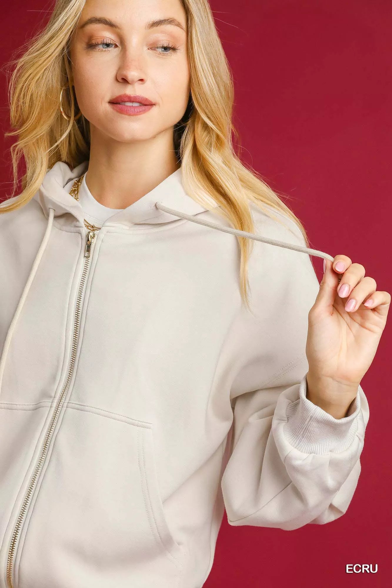 Umgee Zip-Up Fleece Hooded Jacket OutfitFlow