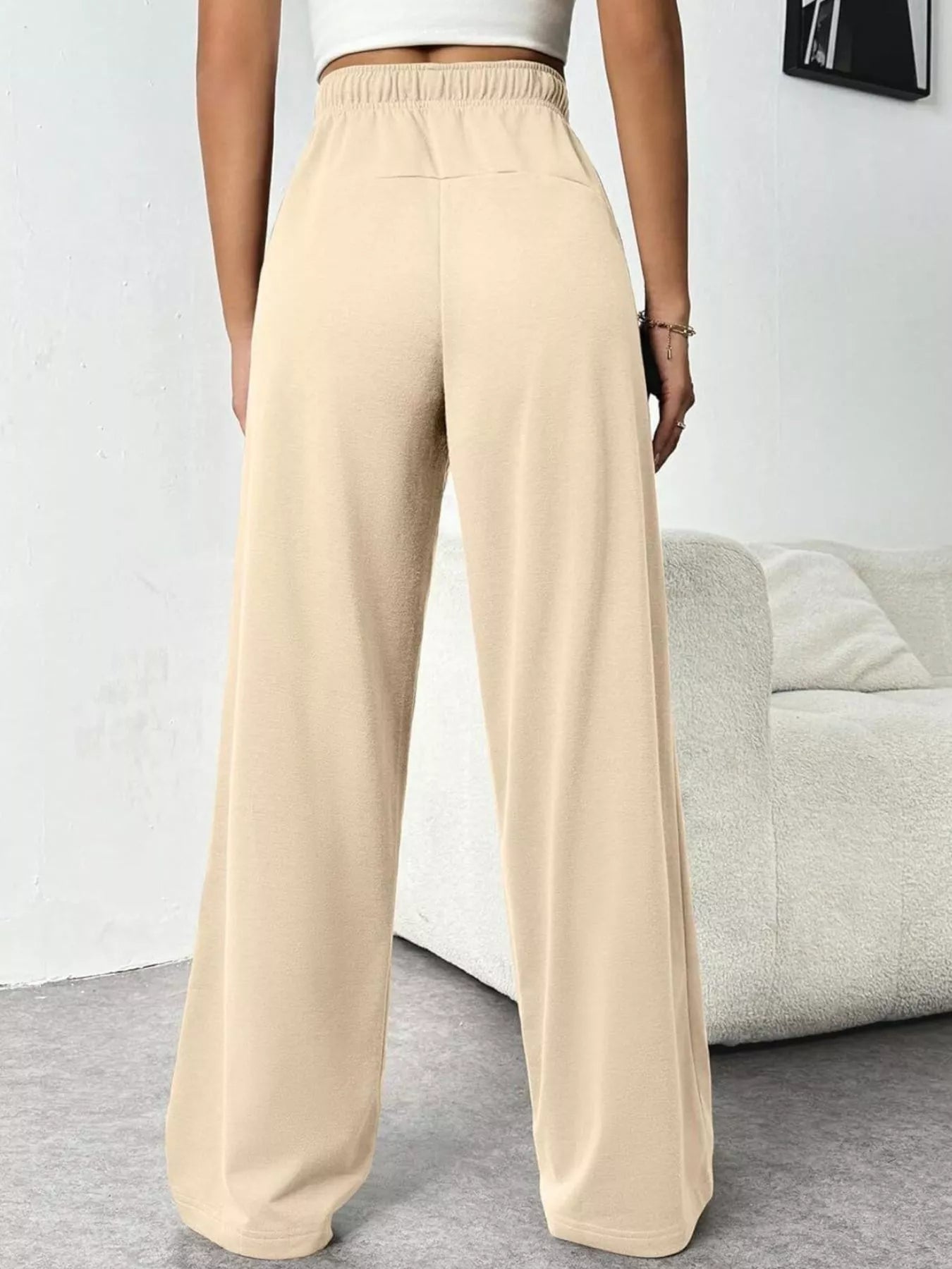 Drawstring Wide Leg Pants OutfitFlow