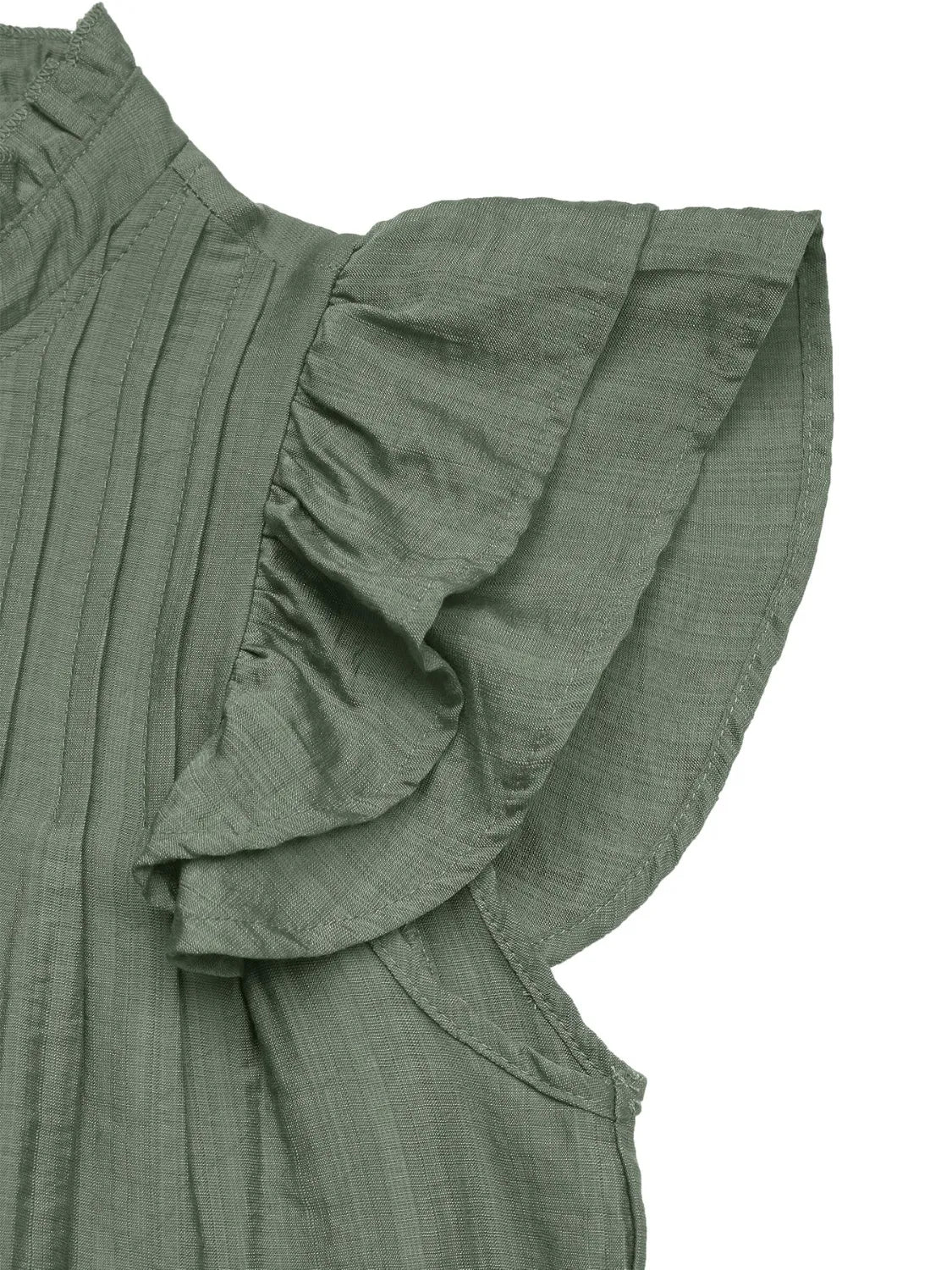 Ruffled Mock Neck Cap Sleeve Mini Dress OutfitFlow