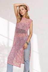 ADORA Multi Color Crochet Tunic Top OutfitFlow