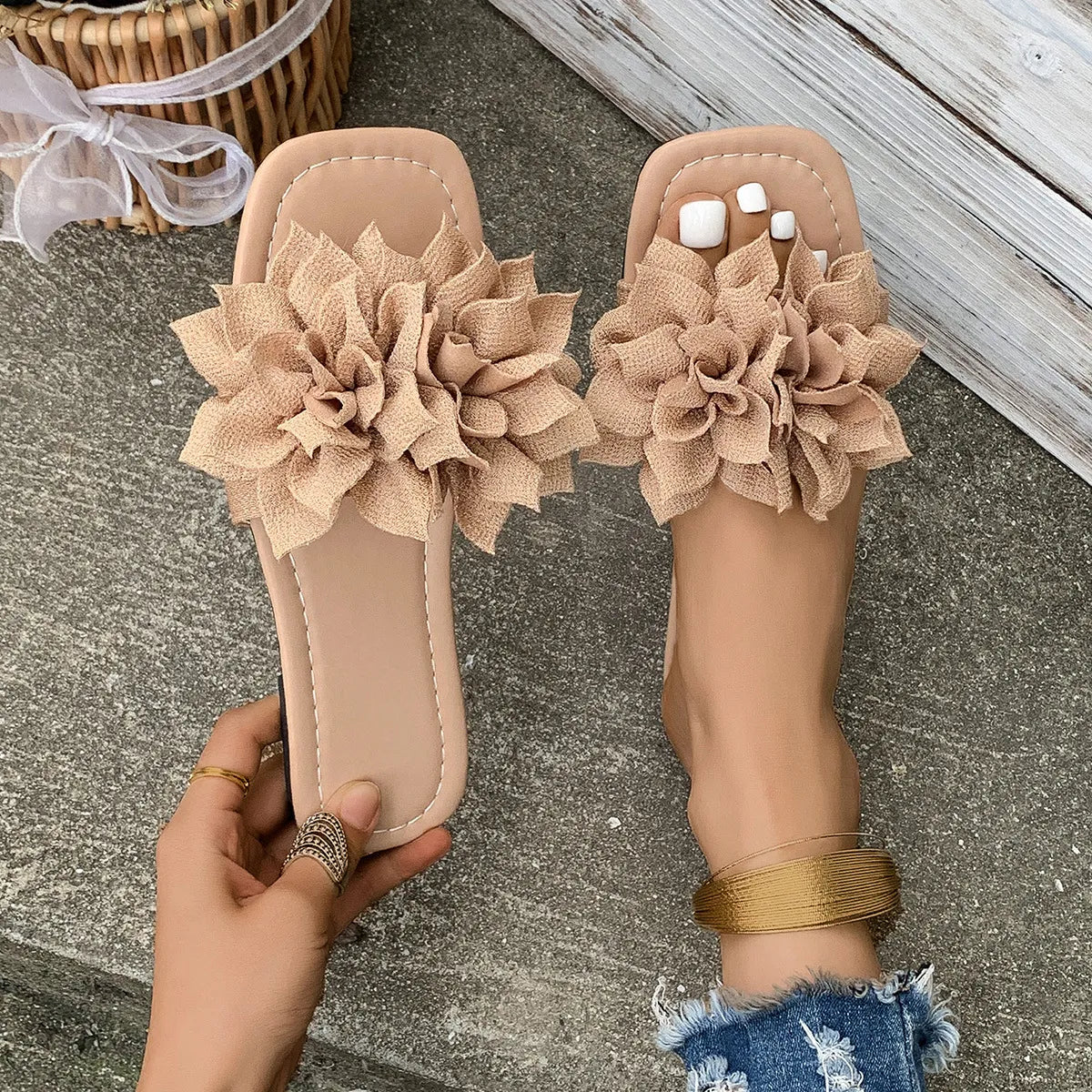 Open Toe Flats Sandals OutfitFlow