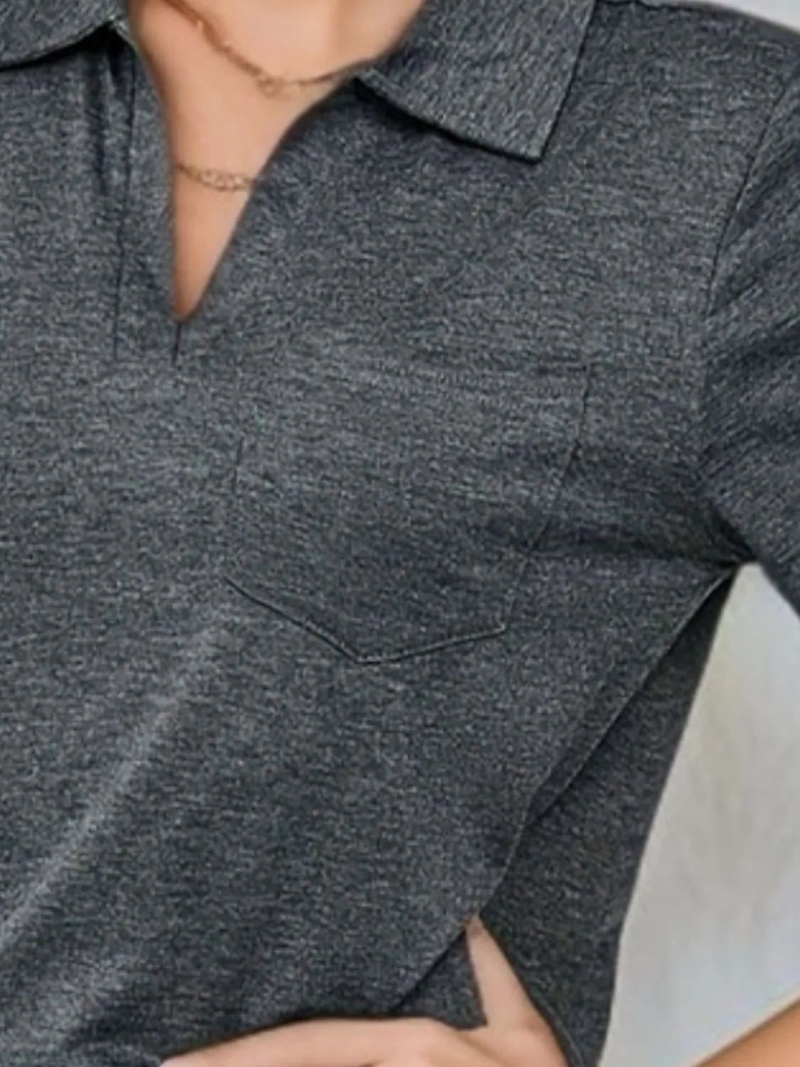 Johnny Collar Short Sleeve Top OutfitFlow