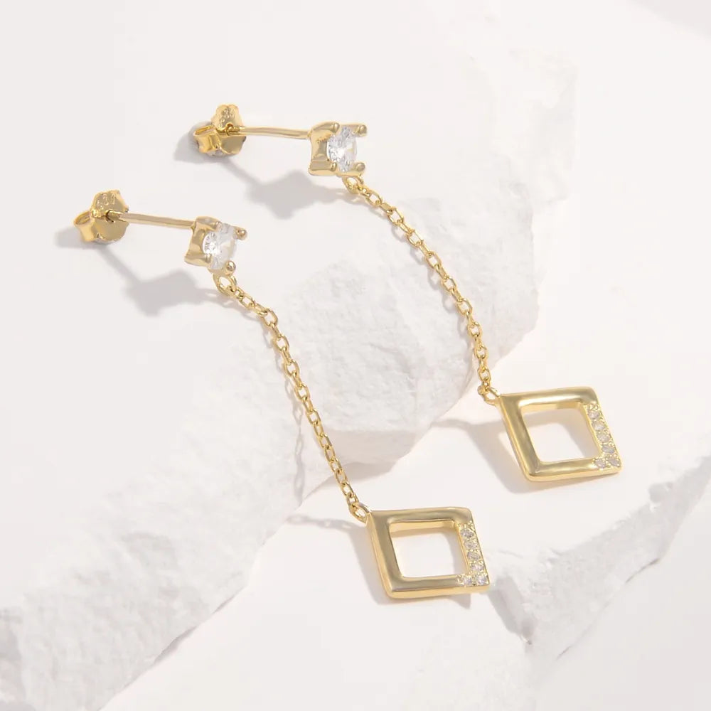 925 Sterling Silver Inlaid Zircon Earrings OutfitFlow