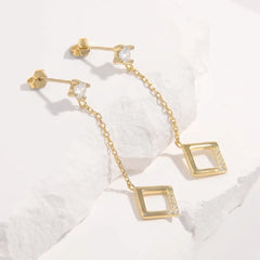 925 Sterling Silver Inlaid Zircon Earrings OutfitFlow