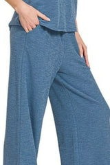 Zenana Cotton Slub Tank & Pants Set OutfitFlow