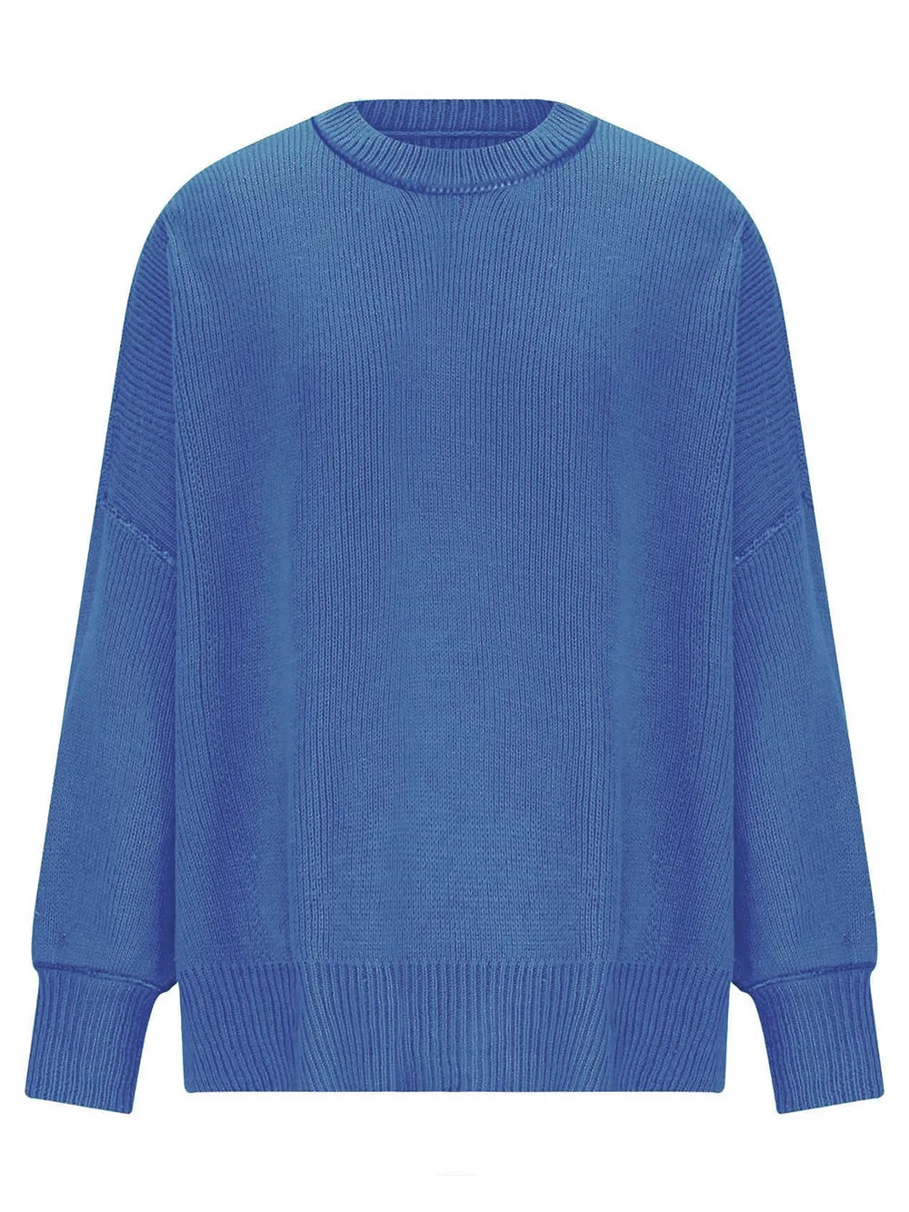 Round Neck Long Sleeve Sweater OutfitFlow
