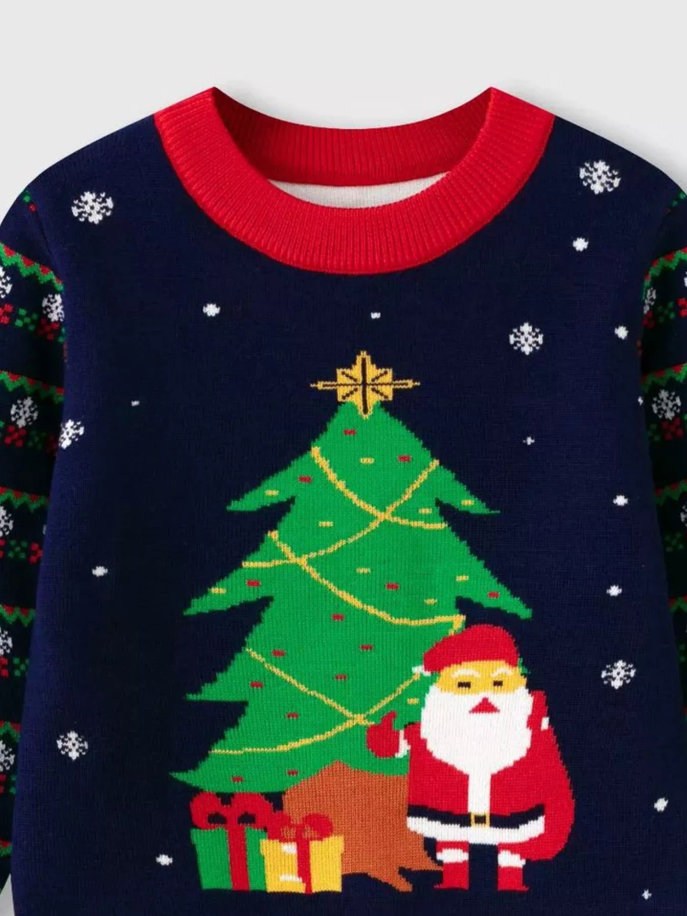 Children's Christmas Tree Round Neck Sweater OutfitFlow