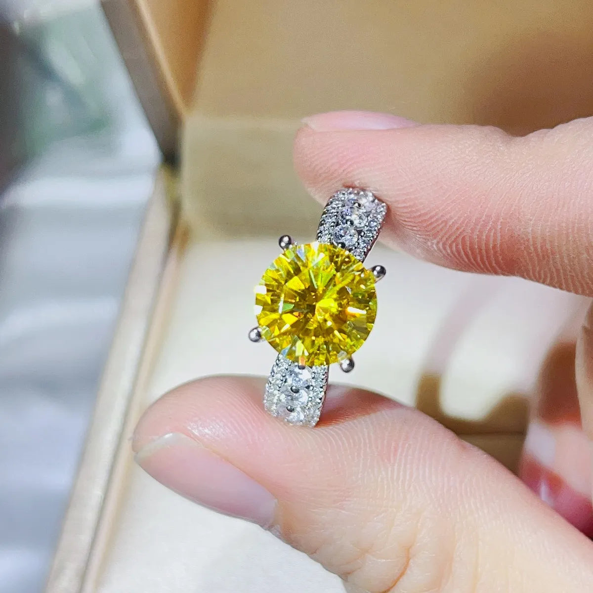 3 Carat Moissanite 925 Sterling Silver Ring OutfitFlow