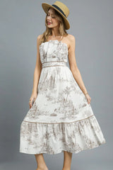 Umgee Printed Tiered Tube Midi Dress OutfitFlow