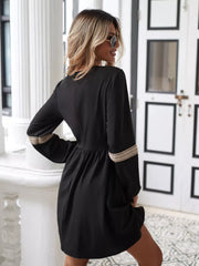 Surplice Balloon Sleeve Dress OutfitFlow