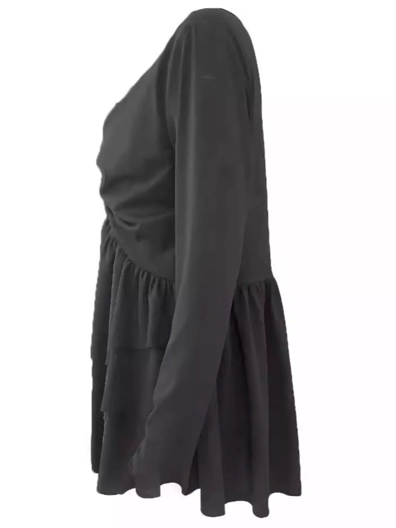 Plus Size Heart Buckle Ruffle Layered Blouse Trendsi