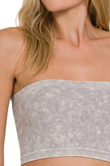 Zenana Washed Ribbed Seamless Tube Top OutfitFlow
