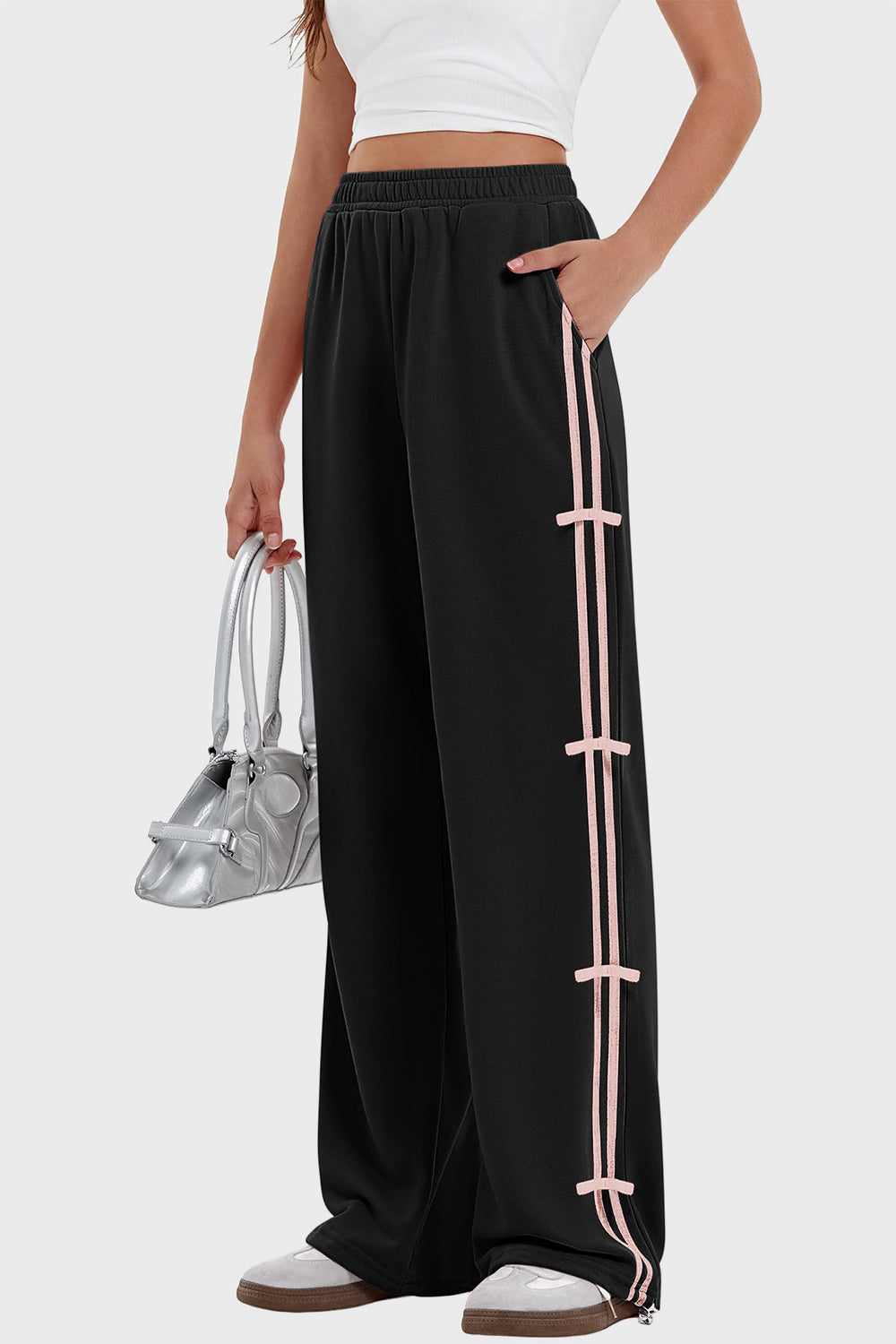 Outfit Flow - Elastic Waist Wide Leg Pants with Pockets