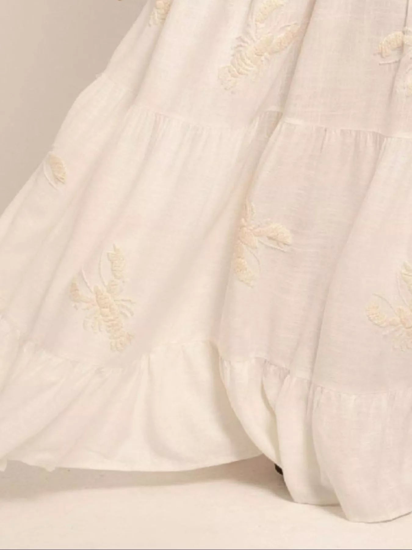 Embroidered Square Neck Tiered Maxi Cami Dress OutfitFlow