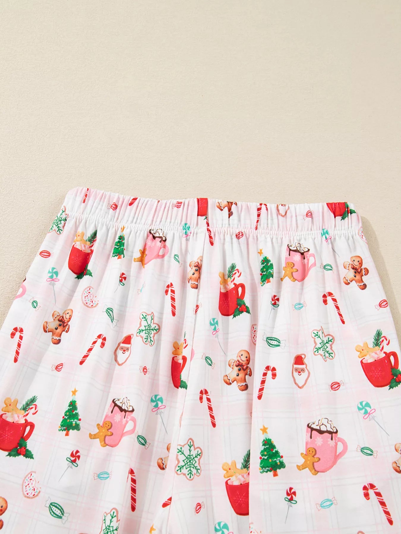 Christmas Spirit Cute Holiday Print Short Sleeve Shirt and Pants 2pcs Pajama Set OutfitFlow