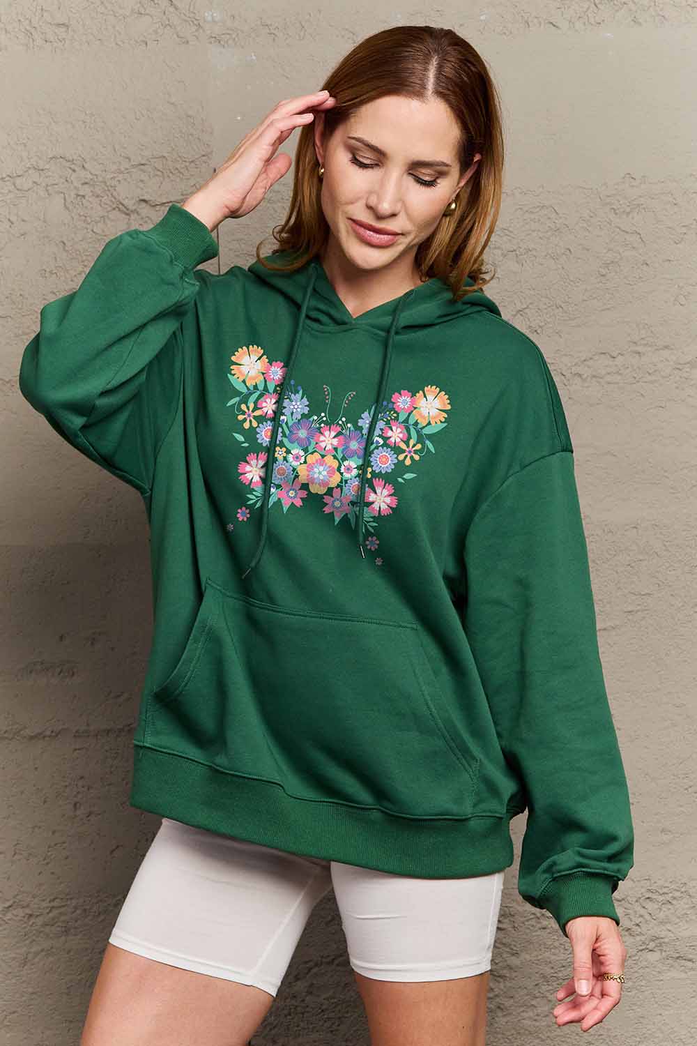 Outfit Flow - Simply Love Simply Love Full Size Floral Butterfly Graphic Hoodie