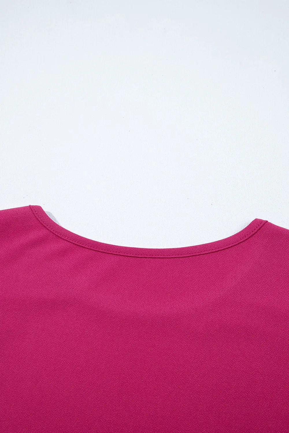 Short Ruffle Sleeve Round Neck Blouse OutfitFlow